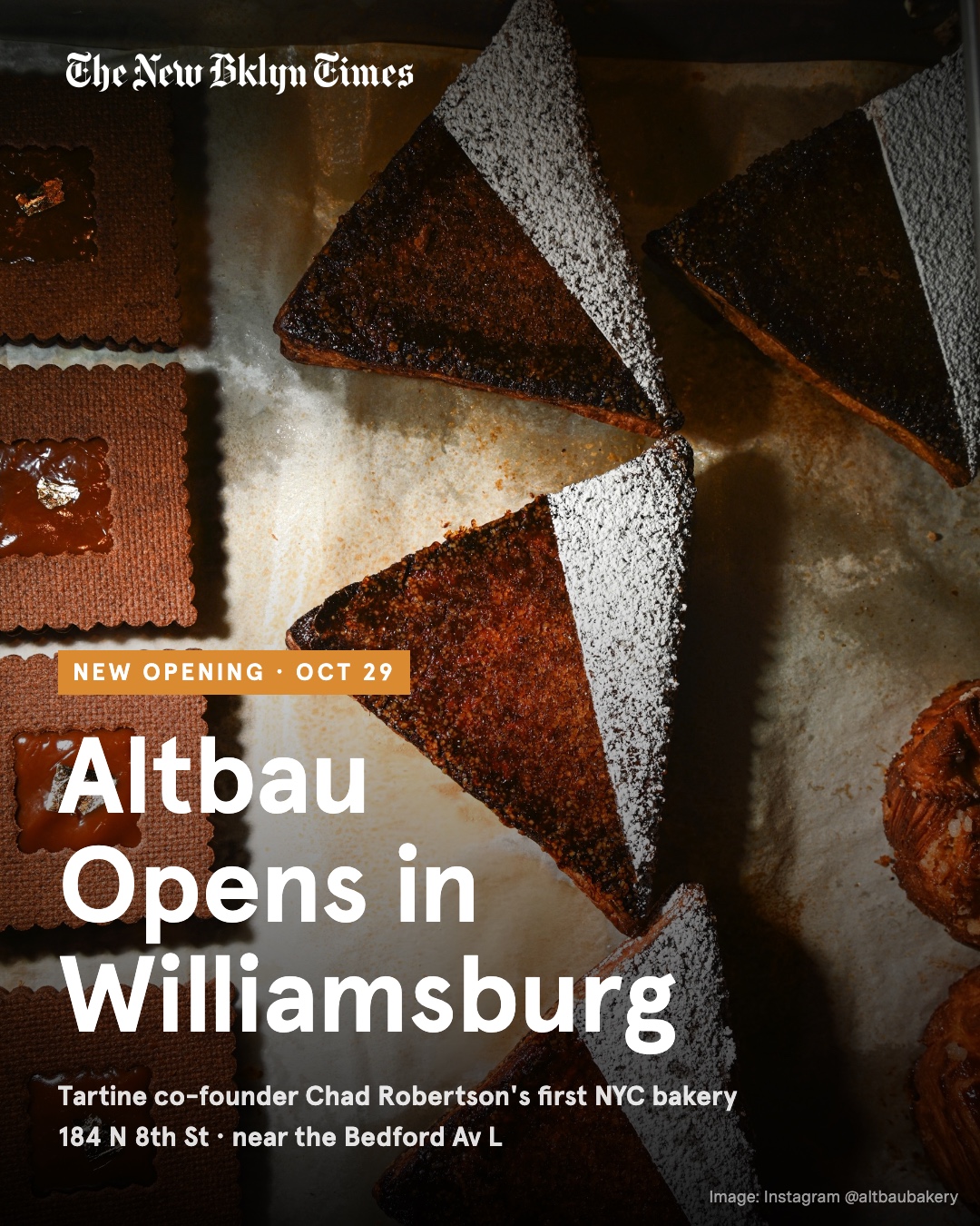 New in Williamsburg: Altbau, the first New York bakery from Tartine co-founder Chad Robertson, opened today, Oct 29, at