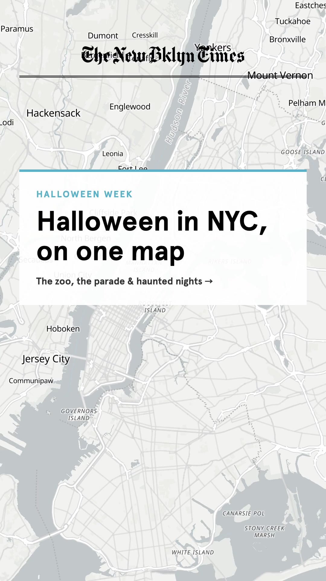 Halloween week in NYC, on one map 🎃 From a hay maze at the Bronx Zoo to the Village parade and a haunted house on Broad
