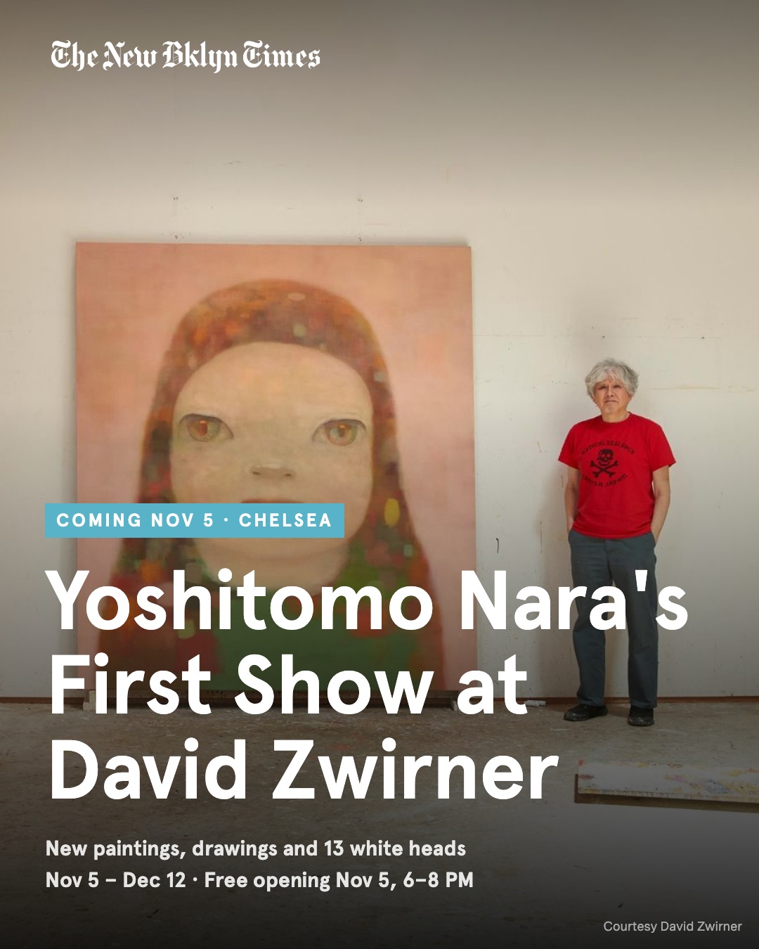 Just announced: Yoshitomo Nara opens his first solo show with David Zwirner in Chelsea on November 5 — his first major s