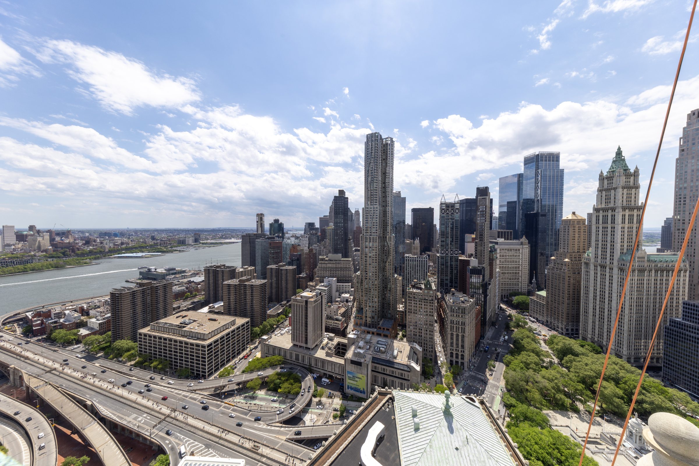 View south from the cupola over Lower Manhattan and the harbor