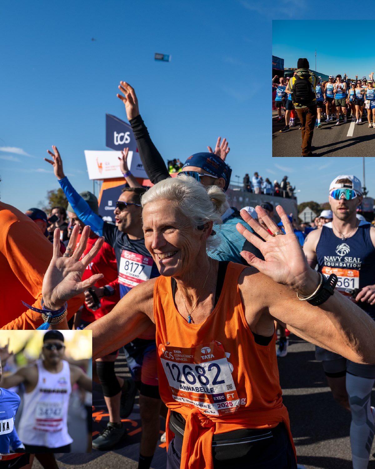 Runners celebrating at the TCS NYC Marathon start