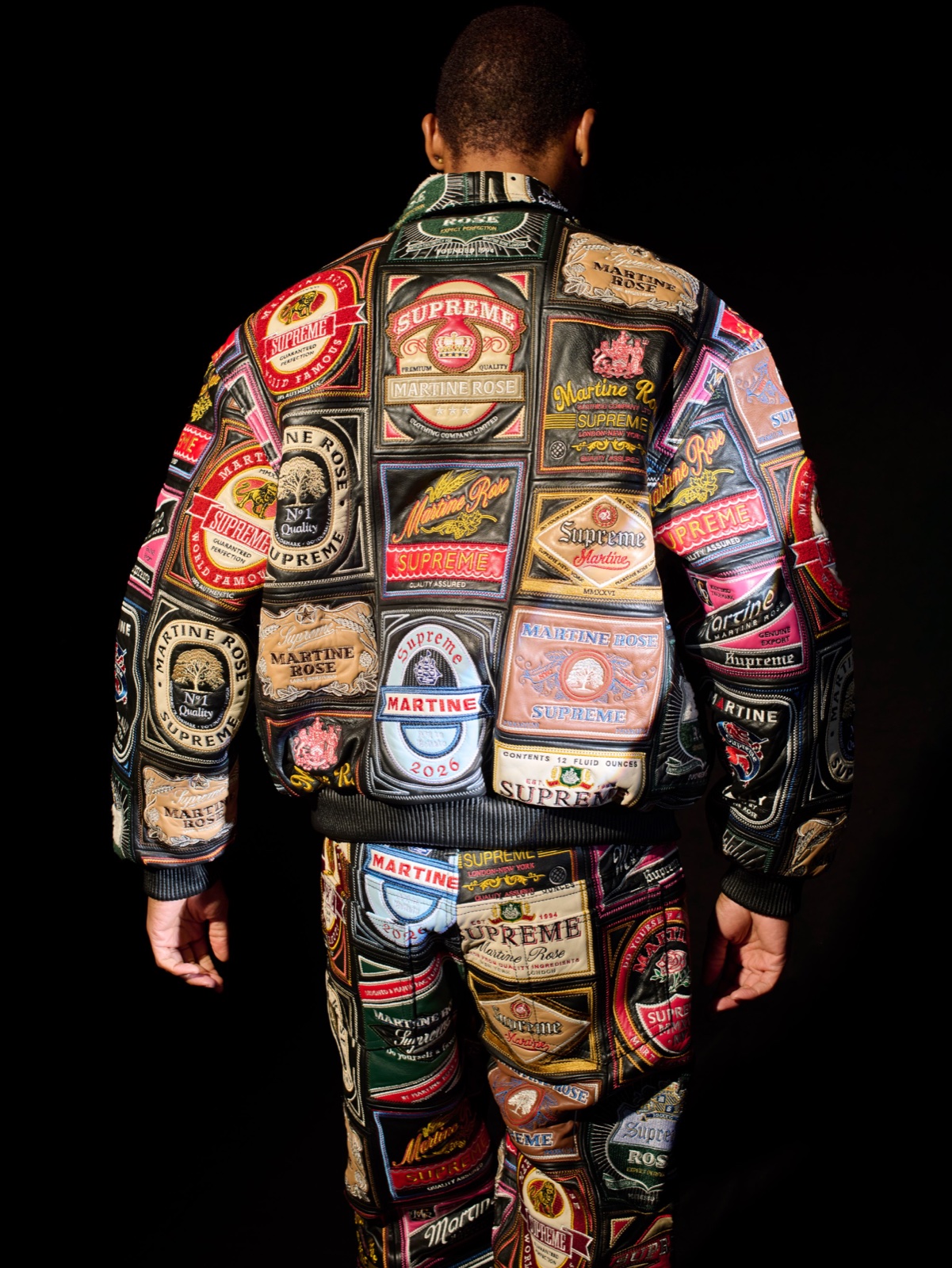 Supreme x Martine Rose Patchwork Leather Jacket, back