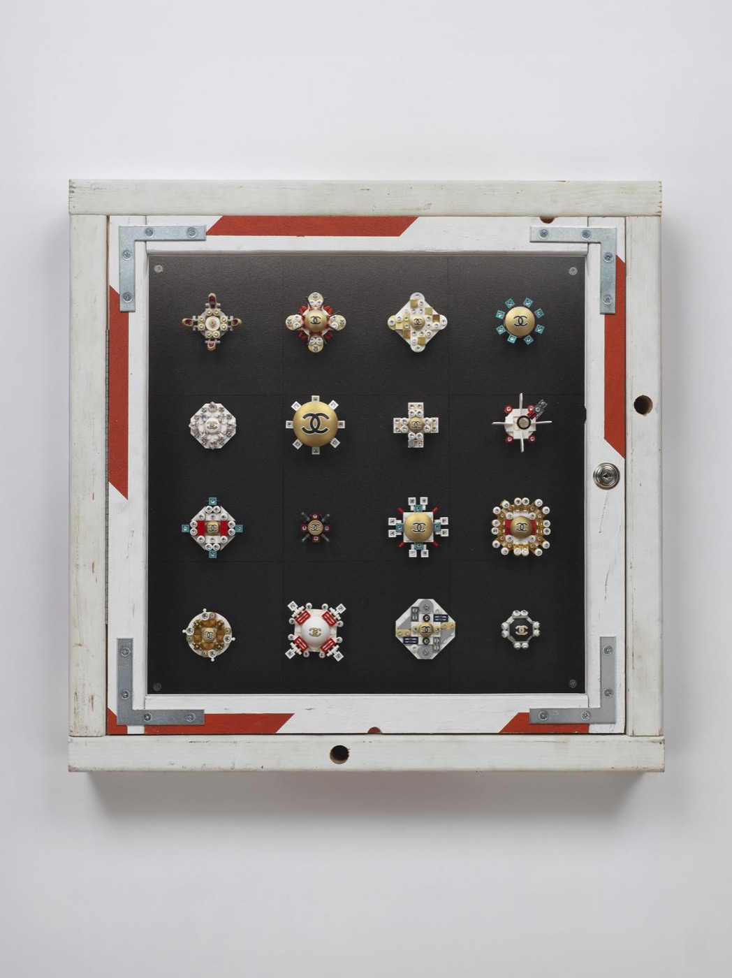 Handmade jewelry pieces displayed in a case